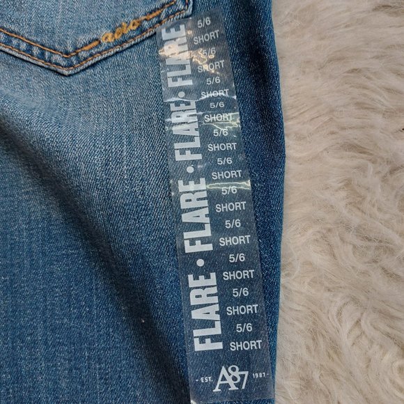 Aeropostel Women's Blue Hailey Flair Juniors 5/6 Short Denim Jeans - Picture 10 of 11